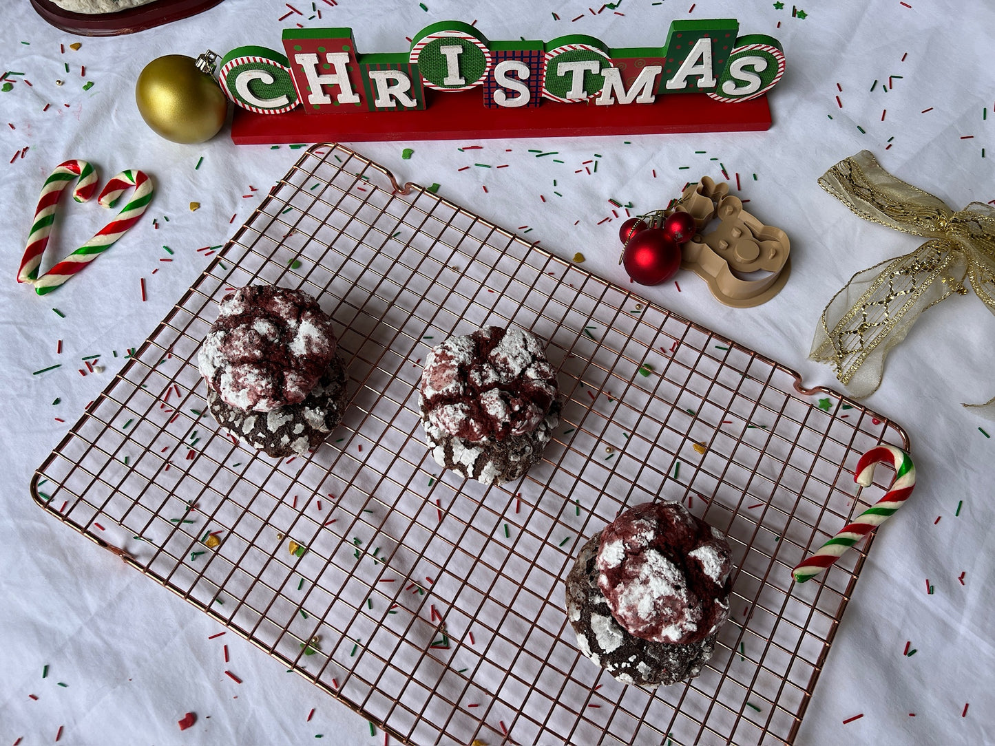 Crinckle Red Velvet y Chocolate Cookies